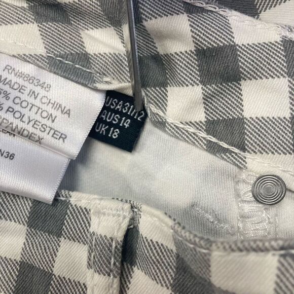 TRU LUX JEANS Gingham Black & White Size 12 Inseam 28” - Picture 6 of 12